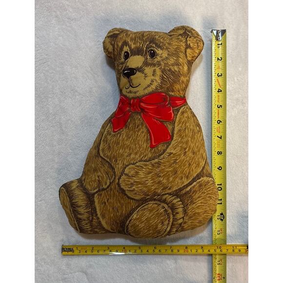 Vintage Ralston Cut and Sew Teddy Bears Set of 3 with Red Bows - Picture 4 of 6